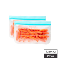 【Prepara】食物保鮮密封夾鏈袋[4號袋 藍色夾鏈]-20.32x12.7cm x2入