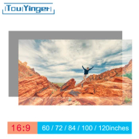 Touyinger 16:9 High Brightness Reflective Projector Screen Fabric Cloth Screen for Espon BenQ XGIMI