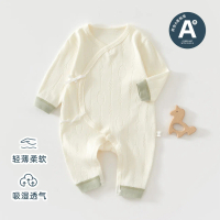 Bộ đồ trẻ sơ sinh 2025, tay dài, chất liệu cotton nguyên chất, thoáng khí, unisex; áo liền quần kiểu
