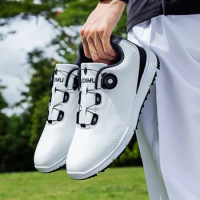 2023 Men's golf shoes brand golf shoes leather ultra-light golf shoes breathable sports shoes