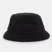 COACH 毛毛漁夫帽 帽子 遮陽帽 CM750 黑色(現貨)▶指定Outlet商品5折起☆現貨