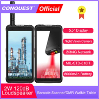 CONQUEST F5 Smartphone, Barcode Scanner, DMR Walkie-talkie, IP68 Waterproof, Night Vision, 4G Global Version Mobile Phones