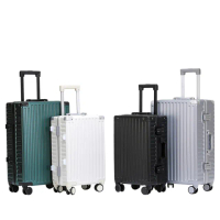 【BoxTrip 箱旅世界】26吋 復古款鋁框防刮行李箱(登機箱 旅行箱 復古行李箱 皮箱 國旅 國外旅遊)