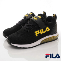 FILA斐樂頂級童鞋-編織氣墊運動鞋3-J810W-009黑(中大童段