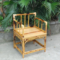手工竹椅太師椅老式靠背竹椅子禪意圈椅餐椅茶椅傳統懷舊休閑禪椅