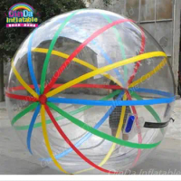 Stripe Bubble Pool Float Water Balloon Zorb Ball,spinner Inflatable Human Hamster Plastic Ball Walk On Water Ball