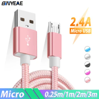 USB Fast Charging Cable For Xiaomi Redmi 6 Pro 6A 7A S2 Redmi Note 4x 5A Micro USB Charger Cable Charge Kabel 1/2/3/0.25 Meter