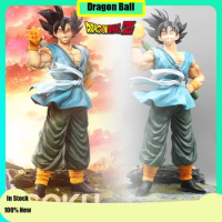 41cm Anime Dragon Ball Z Son Goku Figure Happy Laughter Son Goku Kakarotto Holding Dragon Ball Handmade Model Collect Kid Toy