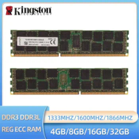 Kingston DDR3 DDR3L 4GB 8GB 16GB 32GB 64GB 1333MHz 1600MHz 1866MHz ECC REG 2RX4 PC3-12800R Server Memory