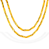 【福西珠寶】買一送一9999黃金項鍊 圓管斜紋鑽沙項鍊 2尺套頭(金重4.12錢+-0.03錢)