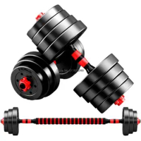 Household Dumbbell Fitness Equipment 2 in 1 Set With Rod Adjustable Exercise 10 KG-15-20 KG-25 KG-30 KG-40 KG