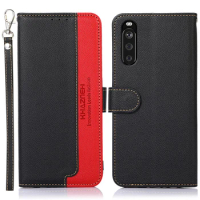 HT9 Flip Case for Sony Xperia 10 III Lite Leather Texture Wallet Phone Case Sony Xperia 5 III Stand Cover Xperia 1 III 5 10 II F