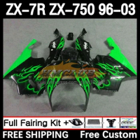 Body Kit For KAWASAKI NINJA ZX-7R ZX-750 1996 1997 1998 1999 107No.159 ZX 7R 750 7 R ZX750 ZX7R 00 01 02 03 Fairing Factor Green