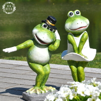 戶外花園庭院擺設美式鄉村仿真動物氧化鎂紳士青蛙擺件景觀裝飾品