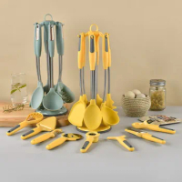 Yellow Silicone Scraper Set Butter Spatula Cake Cream Spatula Cooking Baking Tools Silicone Kitchenware Cooking Set