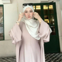 Haia abaya abaya kaftan abaya lebaran 2026 abaya arabian silk abaya addhuro - Mistyyrose, M