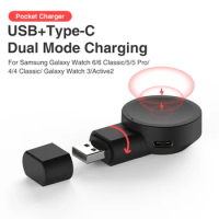 Dock Charger Adapter wireless USB Charging Cable Cord Stand For Samsung Galaxy Watch 6 Watch5 Pro Watch 5 Watch 4 44mm 40mm