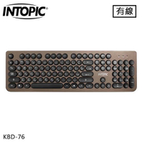 INTOPIC 廣鼎 復古圓形鍵帽鍵盤 咖啡 (KBD-76)