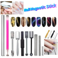Nail Decoration Tools Cat Eyes Magnet Strong Effect for UV Gel Line Strip Magnetic Board Double Head Multi-function Magnetic Pen