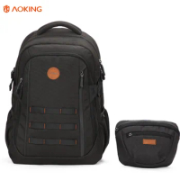 Aoking school backpack for college student 15.6 inch laptop backpack waterproof women travel backpack men daily business bagpack