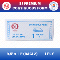 SJ PREMIUM Kertas Continuous Form 9,5\ × 11\" (BAGI 2) - 1 PLY - HVS Sheets"