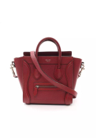Celine 二奢 Pre-loved Celine luggage nano shopper Handbag leather Burgundy 2WAY
