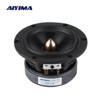 AIYIMA 1Pcs 4 Inch Midrange woofer Speaker 50W 4 Ohm 8 Ohm Bullet Audio Speaker 25 Core Ceramic Basin Cast Aluminum Loudspeaker