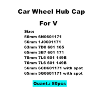 80pcs 55 56 63 65 70 76mm Car Wheel Center Cap 3B7601171 Hubcaps Logo Rims Covers Badge Sticker Emblem Auto Styling