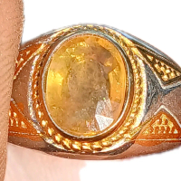 Cincin Pria Batu Permata Yellow Safir Cutting Diamond Harga Murah Diameter 10x8x4mm Ring Titanium Su