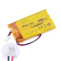 3.7V 350mAh Rechargeable li Polymer Li-ion battery For DVR GPS MP3 MP4 toys MIO mivue 338 Driving recorder battery