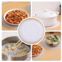 1pc Non-Stick silicone steamer 24cm/26cm/28cm/30cm/32cm Kitchen silicone steamer cloth non-stick pan Table mat Steamer Mat