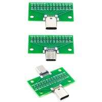 Type-C Male To Female USB 3.1 24Pin 2.54mm Double-Sided Socket Test PCB Board Adapter DIY Male Connector Female Socket Connector