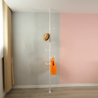 Adjustable Laundry Pole Clothes Drying Rack Coat Hanger DIY Floor to Ceiling Tension Rod Storage Organizer for Indoor