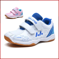 Original LEFUS Kid Small Size 28 29 Badminton Shoes Hook Loop Style Children Light Outdoor Training Sports Table Tennis Sneakers