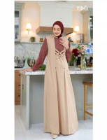 Nibras Gamis Bestie 3 Series A, B, dan C Warna Tan By Nibras Bahan Dobby Cotton mix Dobby Rayon Gami