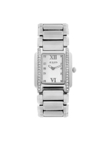 นาฬิกาข้อมือผู้หญิง JA-812 A สีเงิน หน้าปัดขาว สายสแตนเลส บานพับ