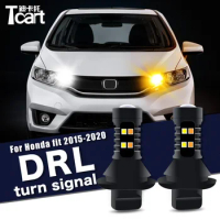 Car Accessories 7440 T20 WY21W W21W For Honda Jazz Fit 2016-2020 GK3/4/5/6 Auto Led Daytime Running Light Turn Drl 2in1