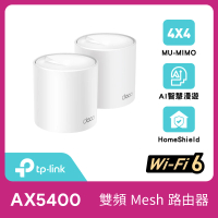 【TP-Link】搭 壁掛架 x2 ★ 2入 WiFi 6 雙頻 AX5400 Mesh 路由器/分享器 (Deco X60)