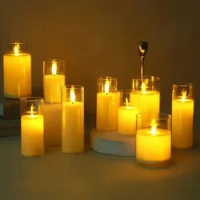 Real Flameless Candles Led Electronic Candle Led Flameless Pillar Candle Set Operated Remote Control Flameless Candles Light