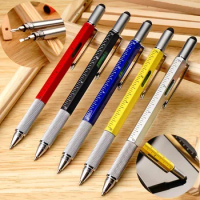 7 In 1 Multitool Pen With Horizontal Ruler Gadgets Engineer Woodworker Carpenter Pocket Tool With Light Stylus Ruler Screwdriver