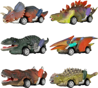 DINOBROS Dinosaur Toy Pull Back Cars6 Pack Dino Toys for 3 Year Old Boys Girls and ToddlersBoy Toys