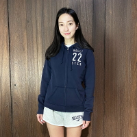 美國百分百【全新真品】Hollister Co. 連帽外套 棉質 刷毛 女款 HCO 夾克 logo 深藍 F508