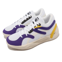 【PUMA】籃球鞋 TRC Blaze Court 男鞋 白 奶油 紫黃 Lakers 湖人配色 低筒 運動鞋(37658207)
