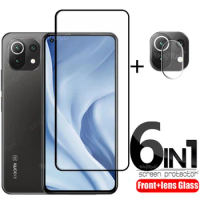 6-in-1 For Xiaomi Mi 11 Lite 5G NE Glass For Mi 11 Lite 5G NE Protective Glass Screen Protector For Mi 11 Lite 5G NE Lens Glass