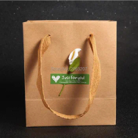 100pcs Decal Decoration Paper Bag Gift Bag With Handle Wedding Birthday Party Gift Christmas Shopping Package Bags
