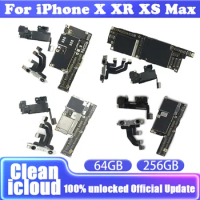 Free Shipping IOS System Mainboard For iPhone X XR XS Max Motherboard With Face ID 256GB Clean iCloud Unlocked Logic Board Plate
