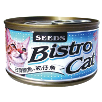【Seeds 聖萊西】Bistro Cat 特級銀貓健康大罐-白身鮪魚+吻仔魚(170gX24罐)