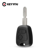 KEYYOU Replacement Remote Car Key Shell Case For Peugeot 406 407 307 107 205 206 207 Uncut NE78 Blade Cover Fob 2 Buttons