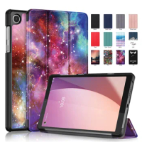 Coloured Drawing Case For Lenovo Tab M8 4th Gen 2023 Tab M9 9.0 Xiaoxin Pad Plus 11.5 Ultra-Thin Leather Fold Stand Tablet Cover