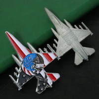 3D Aircraft Shaped US Air Force Challenge Coin F-16 Fighting Falcon Aircraft Military Commemorative Coin Badge Collection Gift